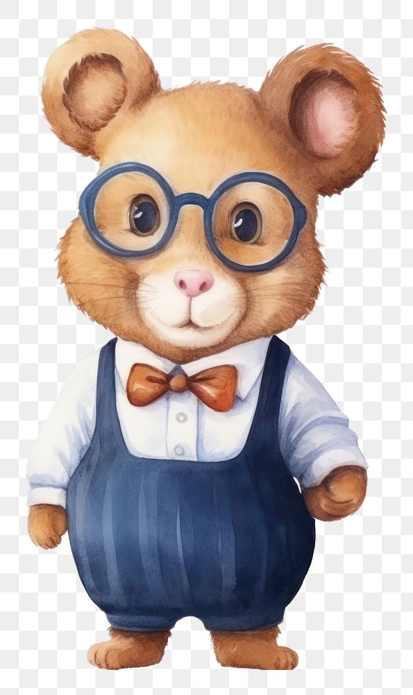 PNG Glasses figurine cartoon mouse. 