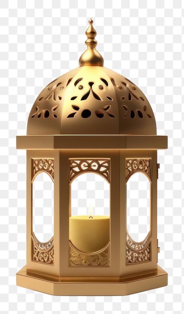 PNG Arabic lantern candle lamp white background. 