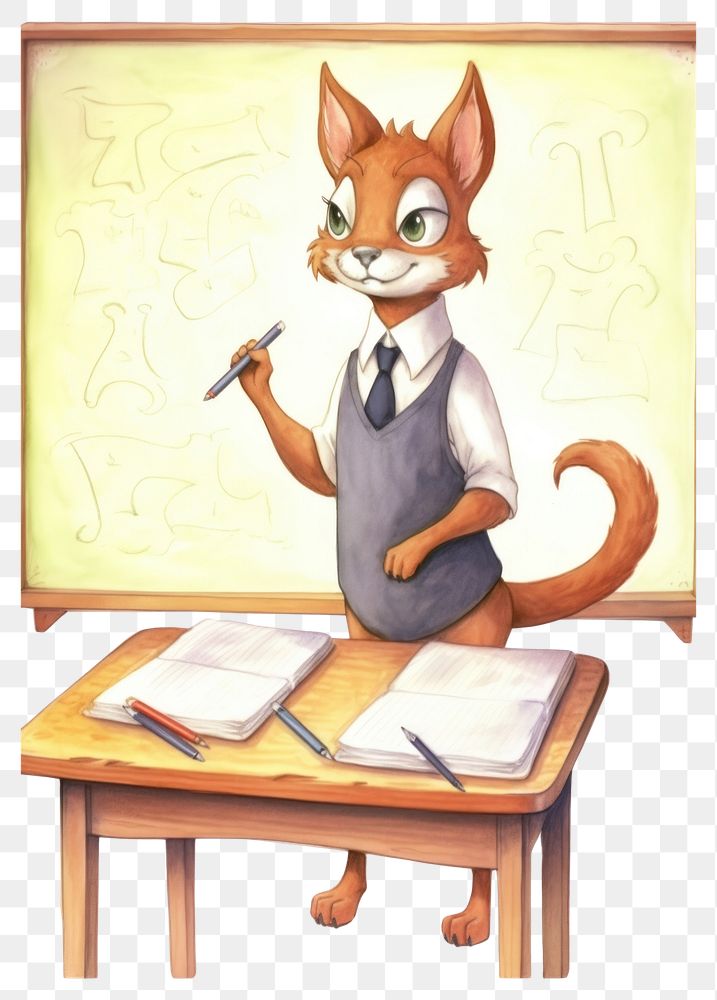 PNG Squirrel teacher cartoon mammal animal. 