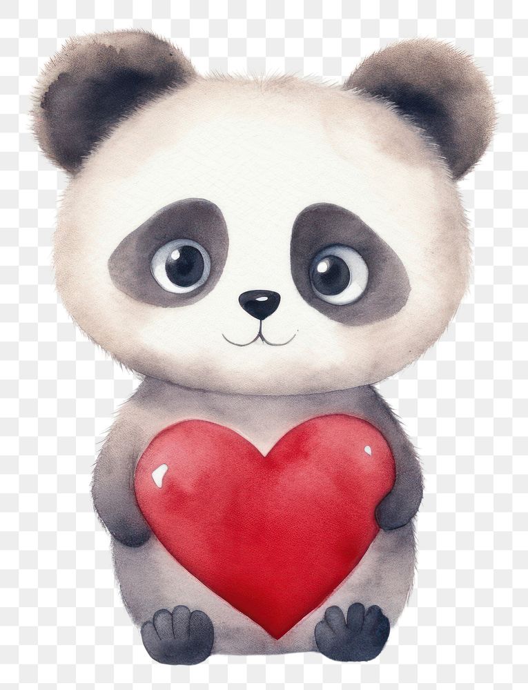 PNG Panda mammal animal heart. AI generated Image by rawpixel.