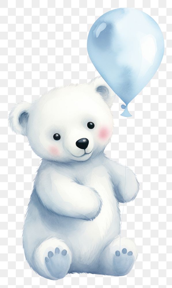 PNG Polar Bear balloon cute bear. AI generated Image by rawpixel.
