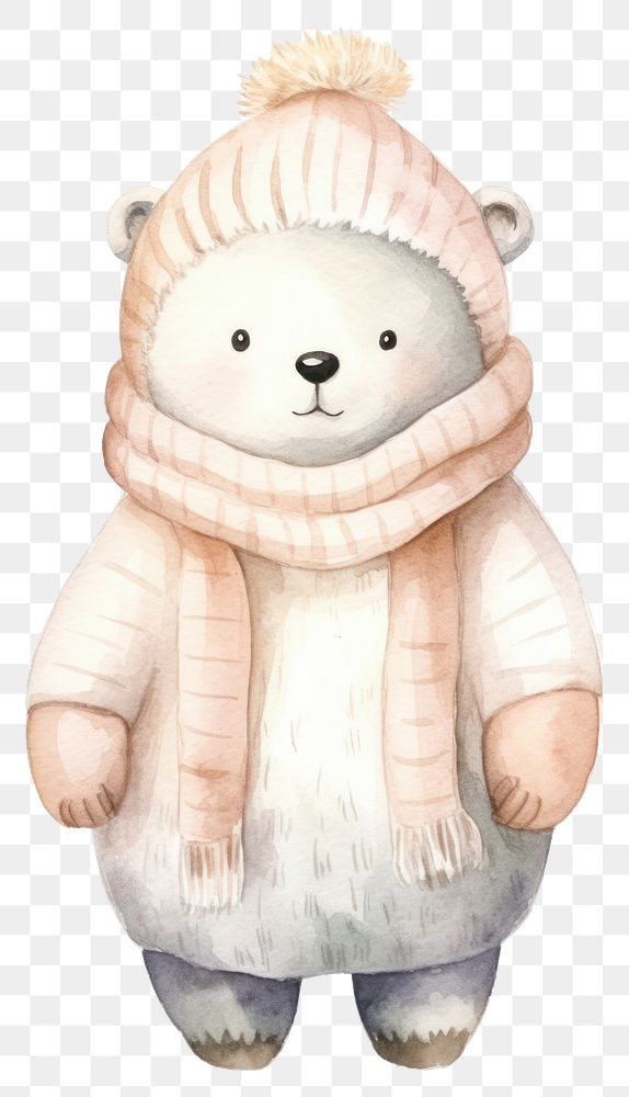PNG Polar Bear plush white cute. AI generated Image by rawpixel.