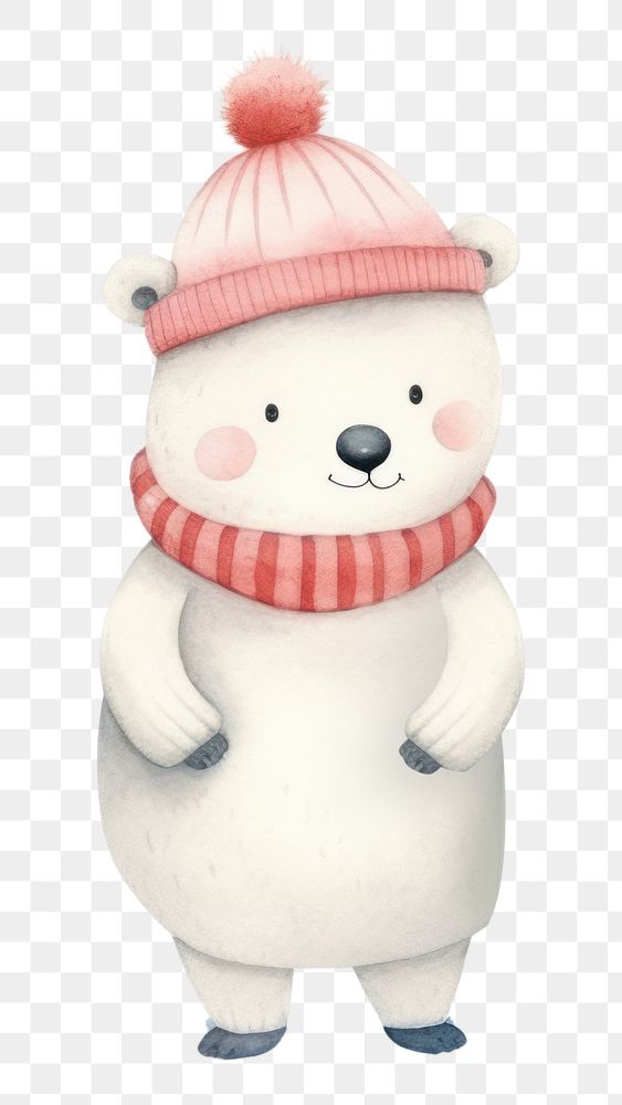 PNG Polar Bear snowman winter love. 