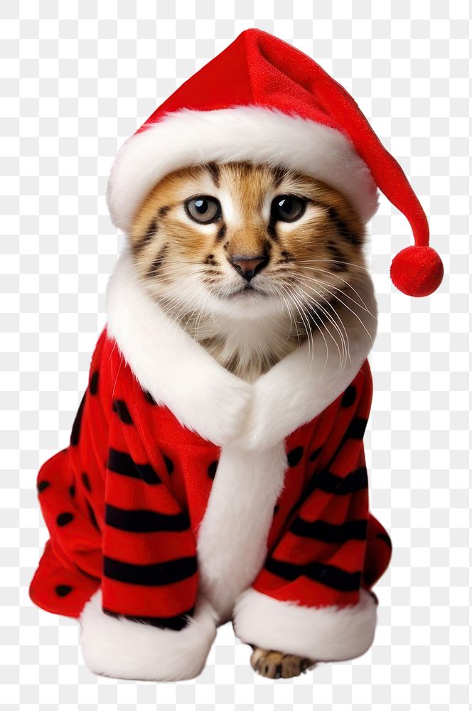 PNG Christmas animal image mammal kitten pet. 