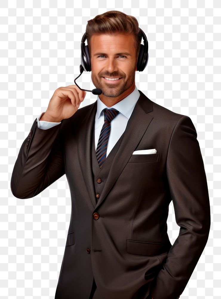 PNG Call center headphones headset tuxedo. 