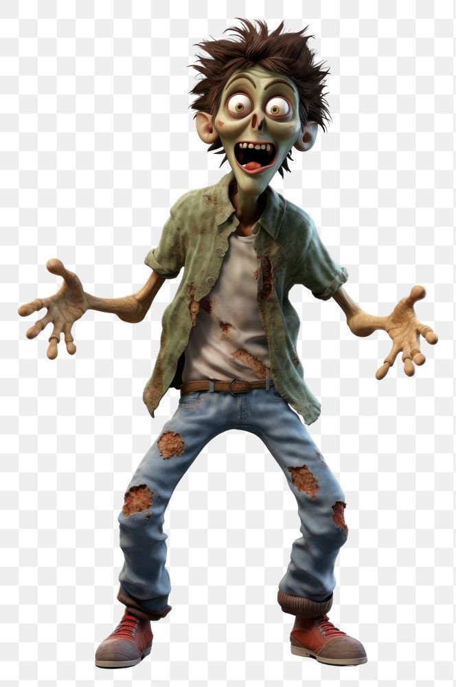 PNG Zombie costume cartoon white background. AI generated Image by rawpixel.