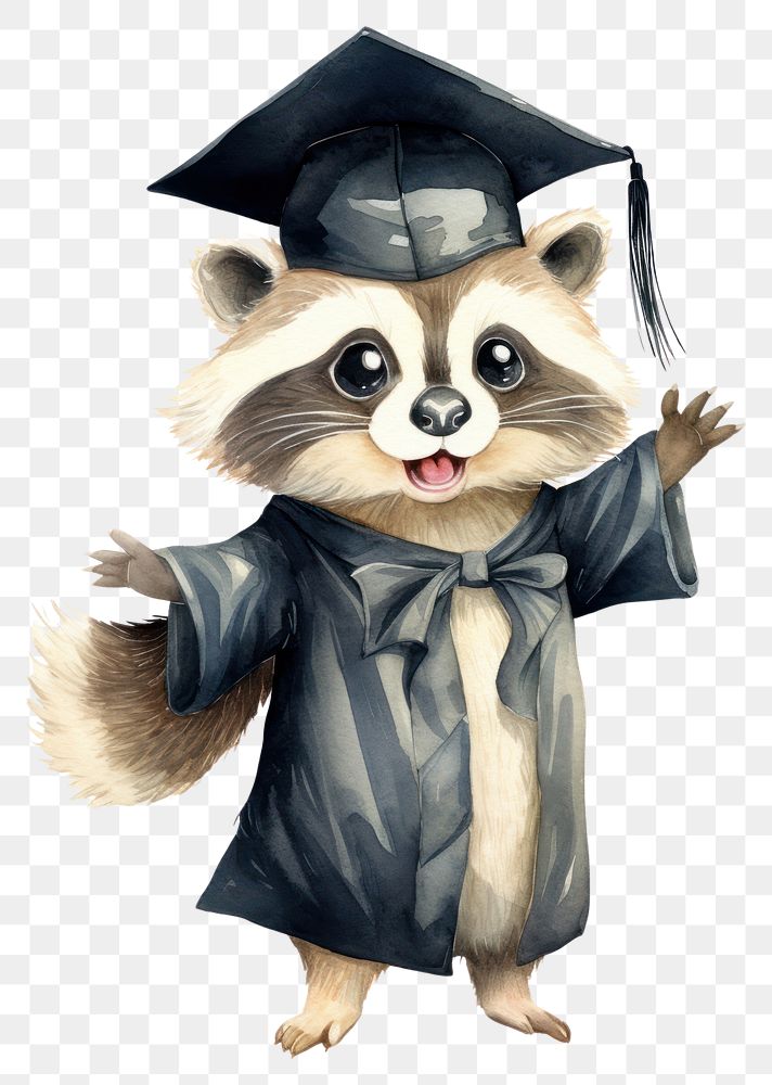 PNG Graduation animal standing portrait. AI generated Image by rawpixel.