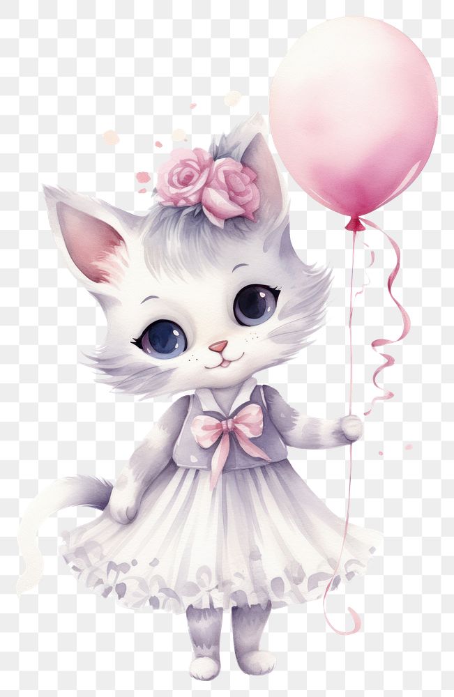PNG Cat character celebration standing balloon. AI generated Image by rawpixel.
