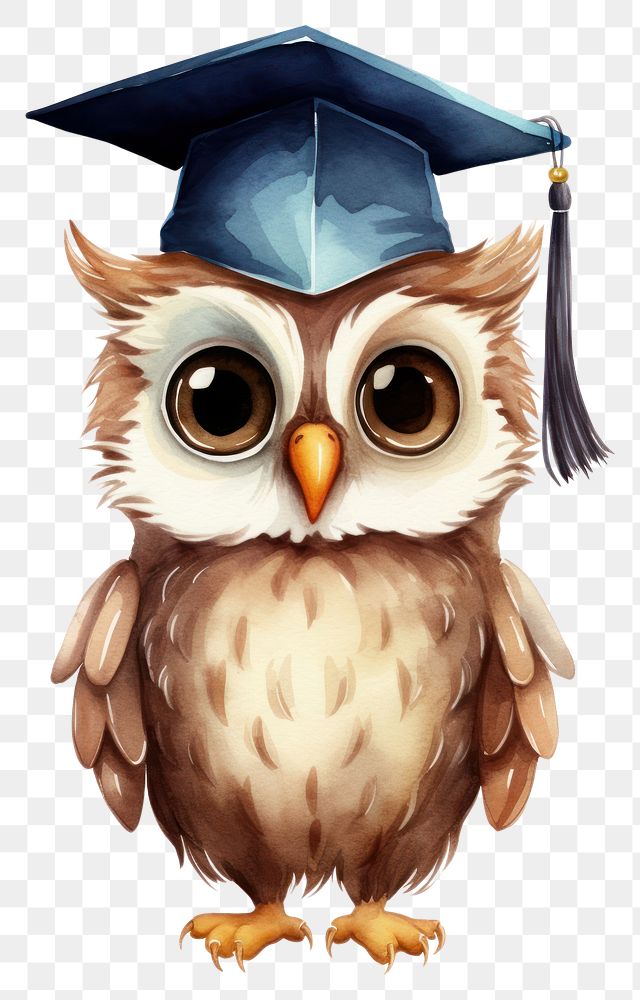 PNG Graduation animal bird owl. AI generated Image by rawpixel.