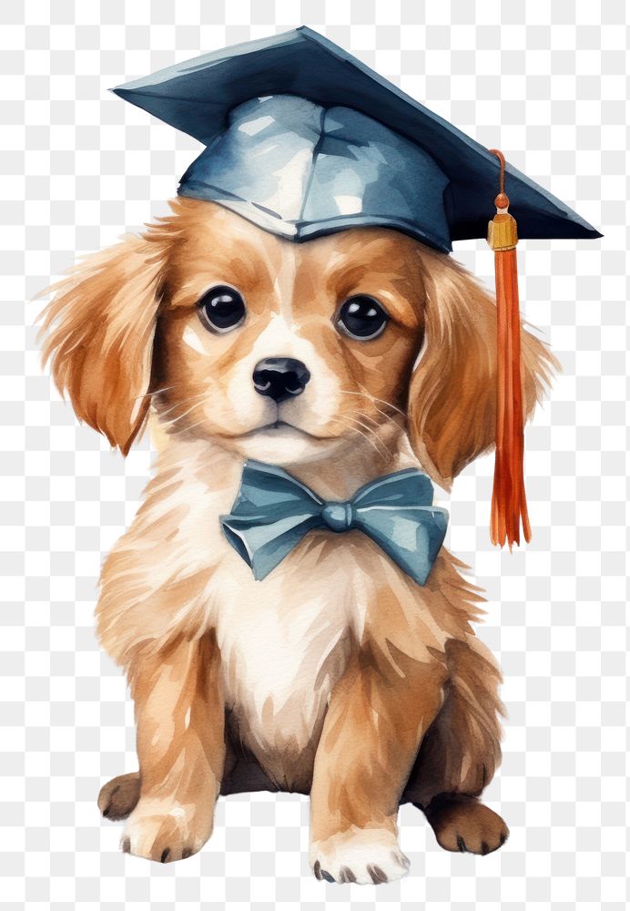 PNG Graduation animal dog portrait. 