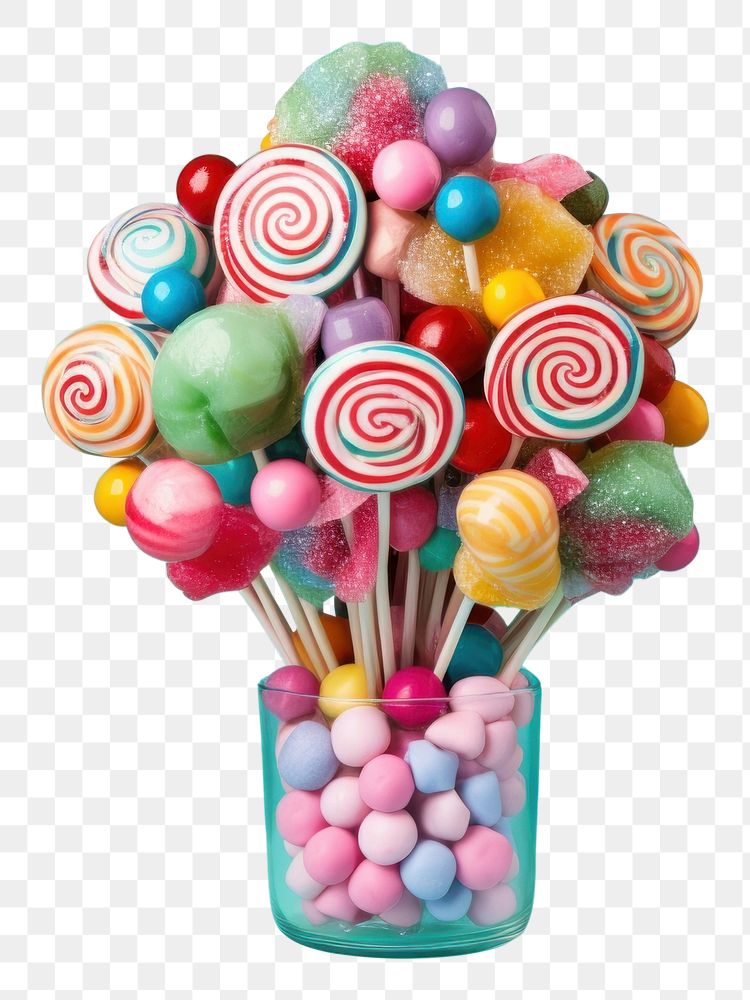 PNG  Delicious candy arrangement confectionery lollipop dessert. AI generated Image by rawpixel.