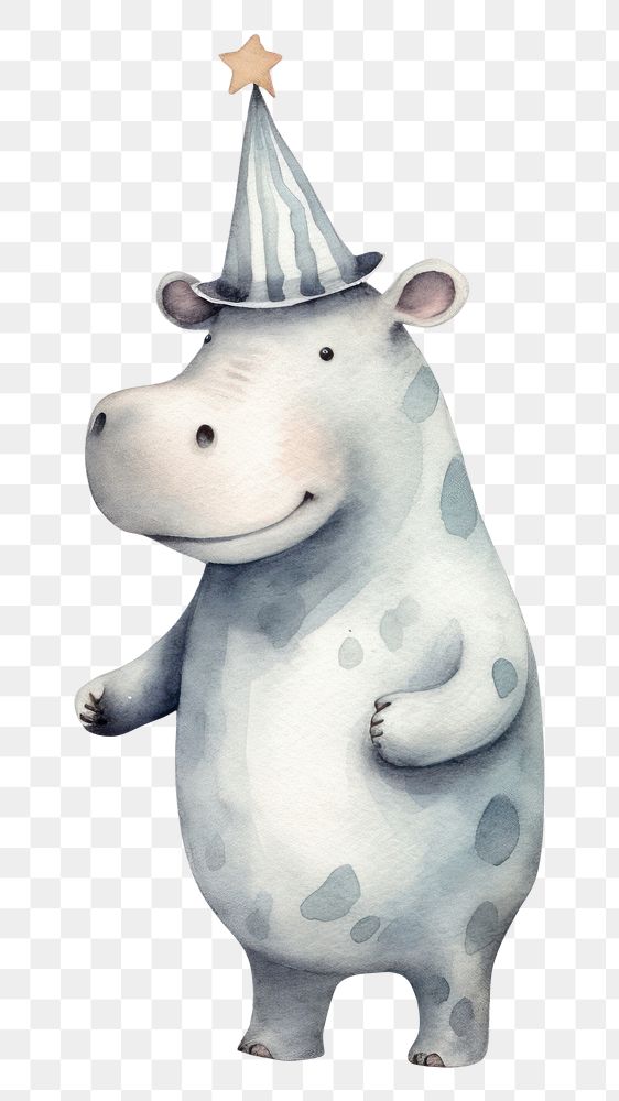 PNG Cute hippo playing trumpet mammal animal white background. AI generated Image by rawpixel.