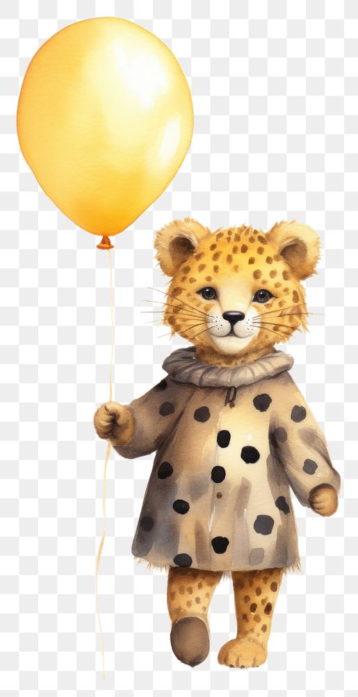 PNG Balloon cheetah cute white background. AI generated Image by rawpixel.