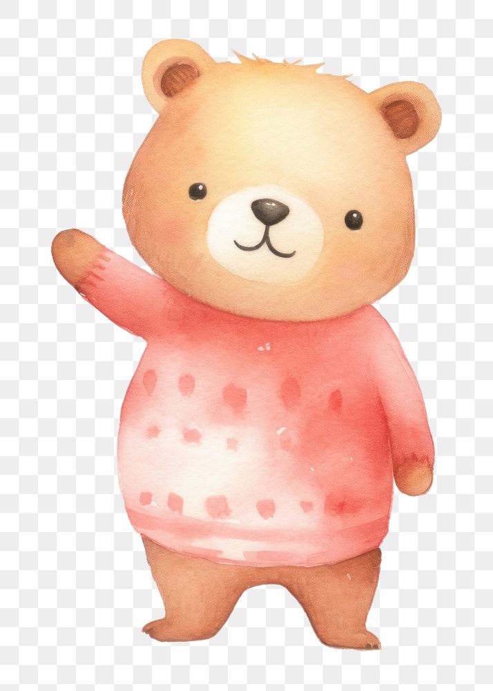 PNG Cute bear toy white background. AI generated Image by rawpixel.