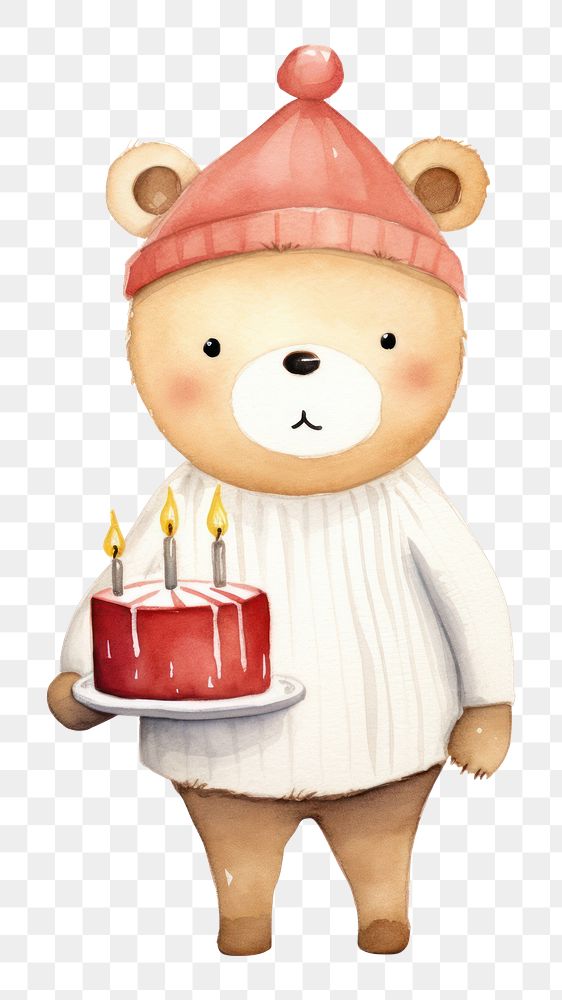 PNG Cute pig holding birthday cake dessert candle anthropomorphic. 