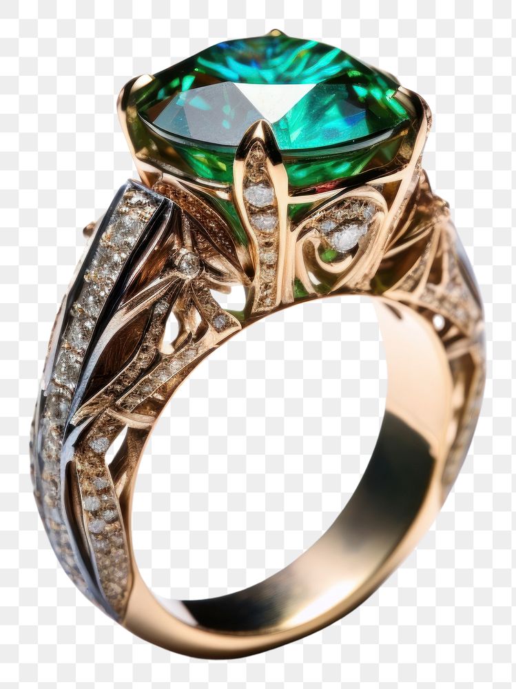 PNG Gemstone ring jewelry emerald. 