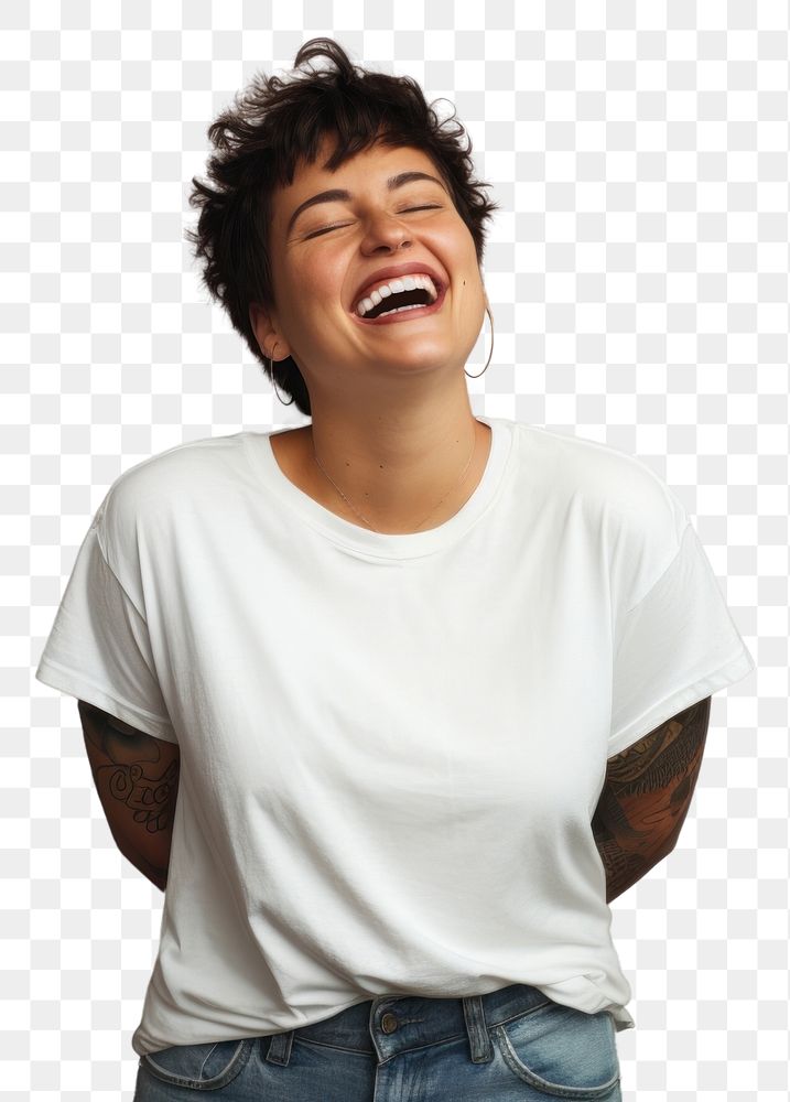 PNG  Tattoo laughing t-shirt happy