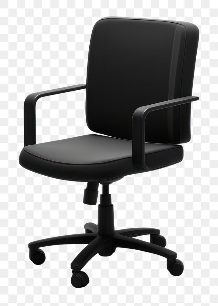 PNG Office chair furniture black. 