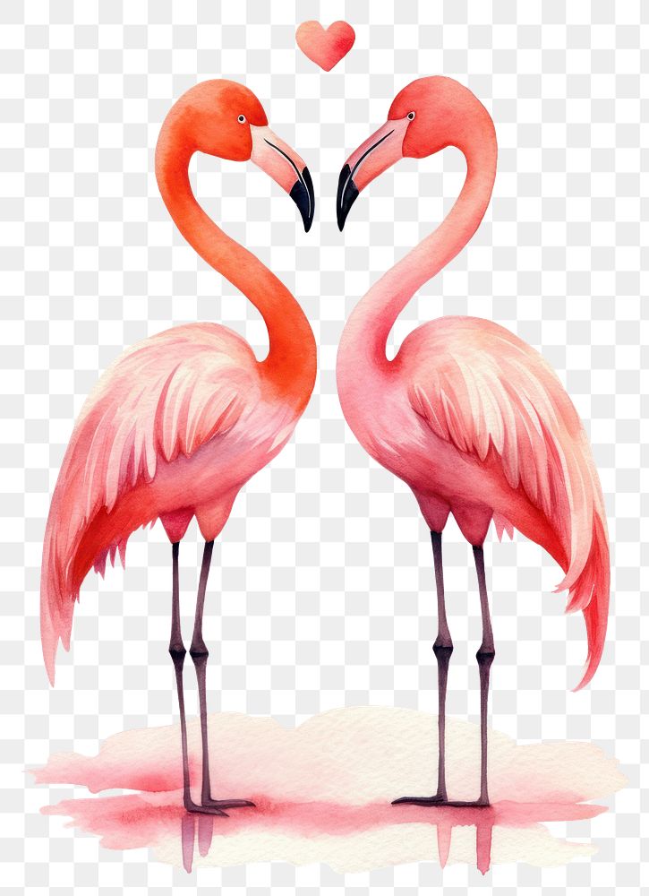 PNG Flamingo standing heart animal bird beak. 