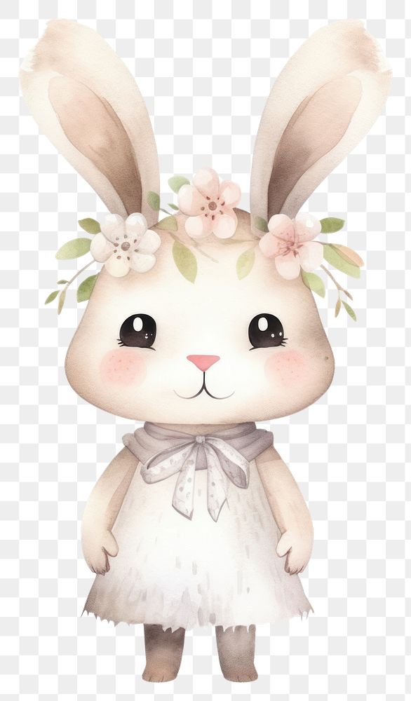 PNG Cute rabbit animal nature flower. AI generated Image by rawpixel.