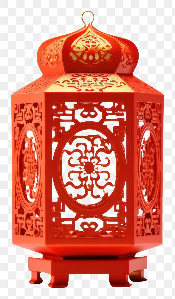 PNG Chinese paper square lantern lamp white background architecture. AI generated Image by rawpixel.