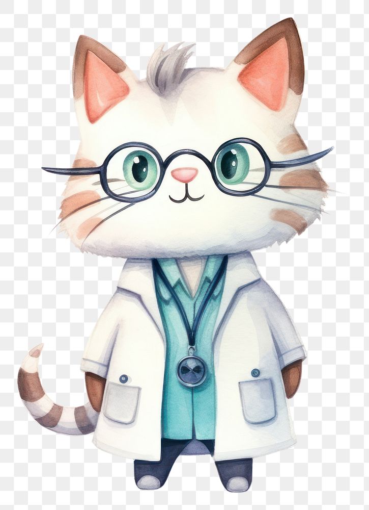 PNG Cartoon doctor mammal animal. 