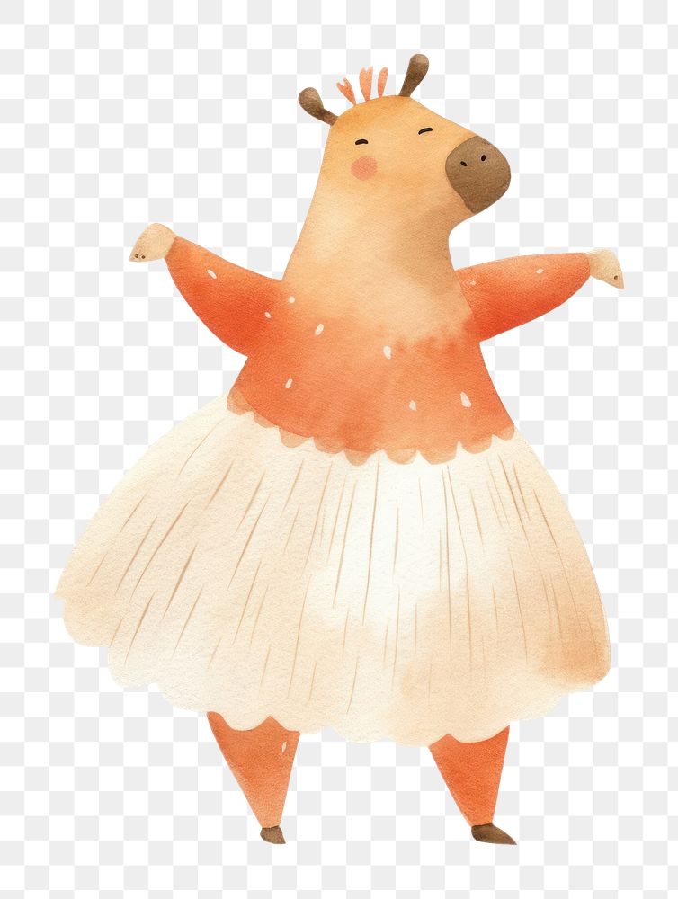 PNG Capybara dancing animal cartoon white background. AI generated Image by rawpixel.