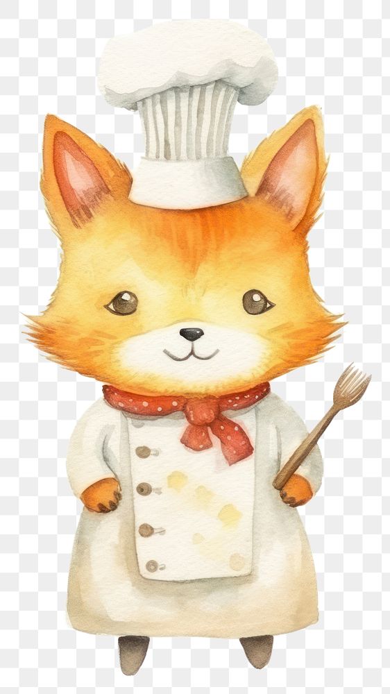 PNG Characters fox cooking cartoon mammal animal. 