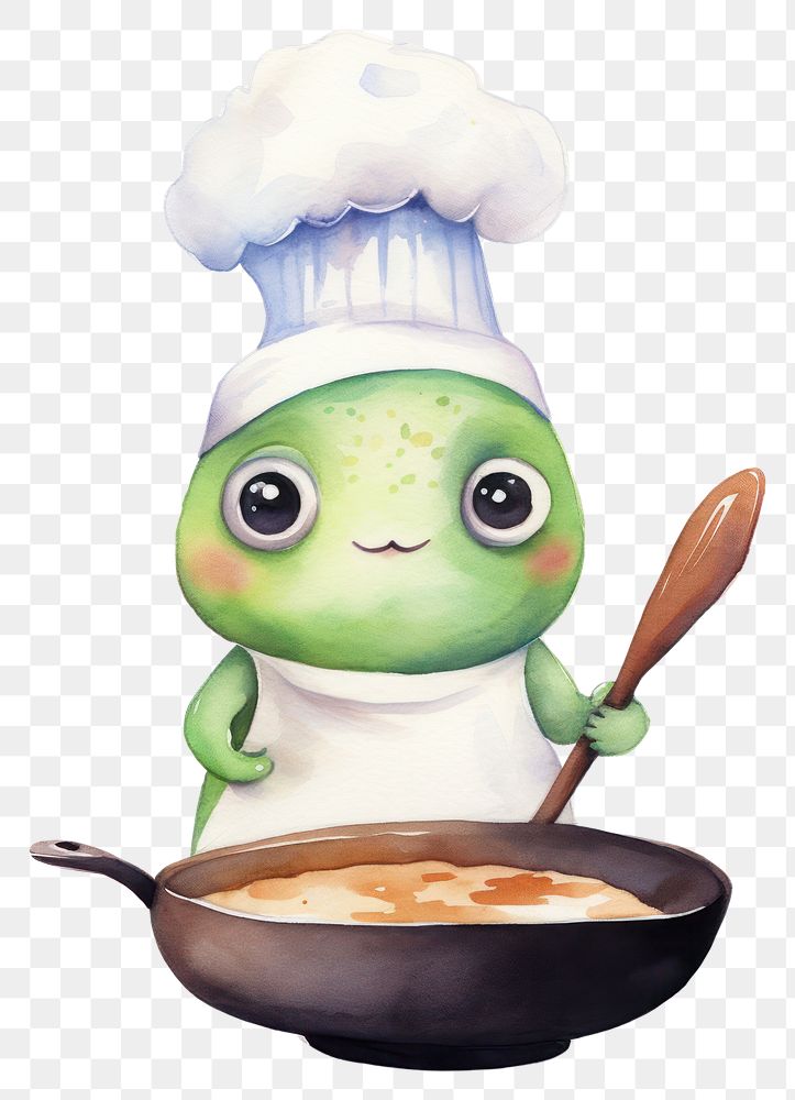 PNG Characters frog cooking cartoon food wok. 