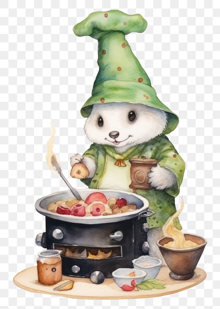 PNG Characters ferret cooking cartoon food representation. AI generated Image by rawpixel.