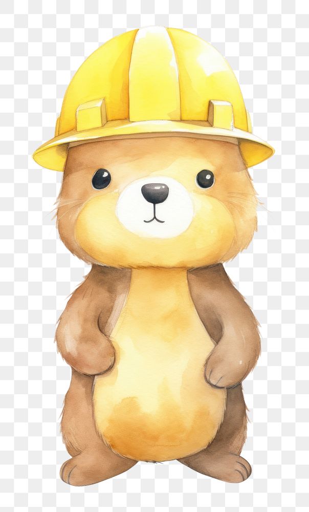 PNG Otter cartoon hardhat helmet. AI generated Image by rawpixel.