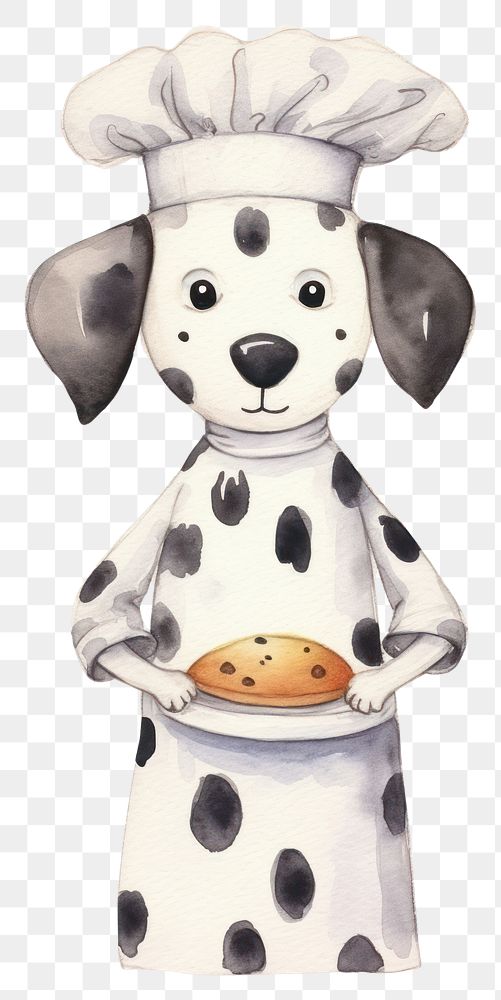 PNG Dalmatian chef costume cartoon mammal pet. AI generated Image by rawpixel.