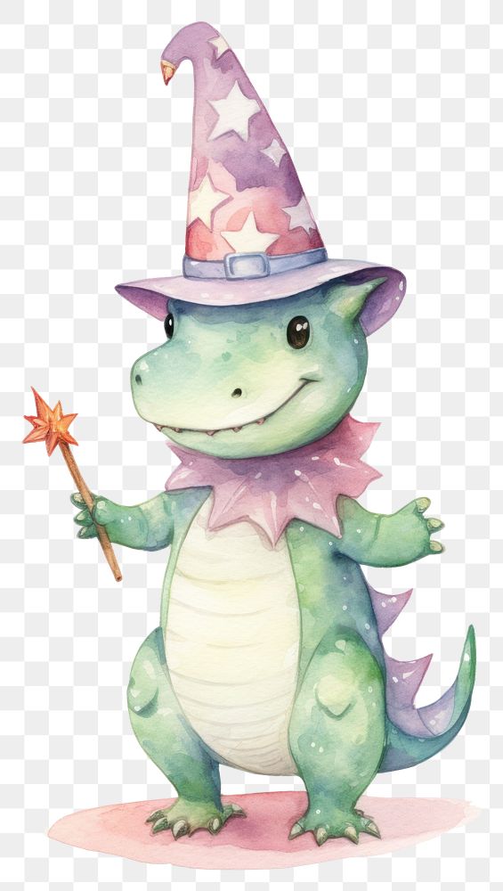 PNG Dinosure magician costume cartoon animal representation. 