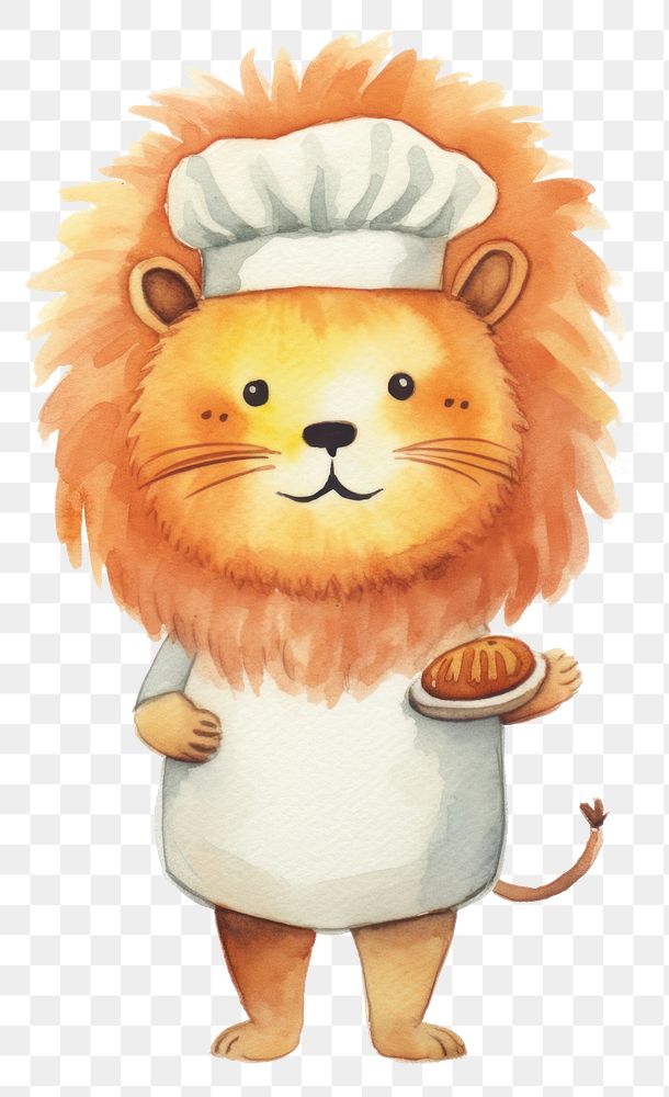 PNG Lion cooking cartoon mammal animal. AI generated Image by rawpixel.