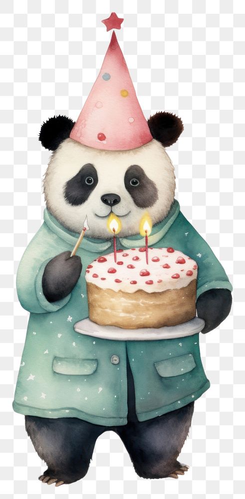 PNG Panda cake birthday dessert. AI generated Image by rawpixel.
