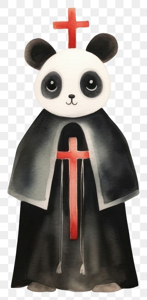 PNG Panda priest costume cartoon symbol mammal. AI generated Image by rawpixel.