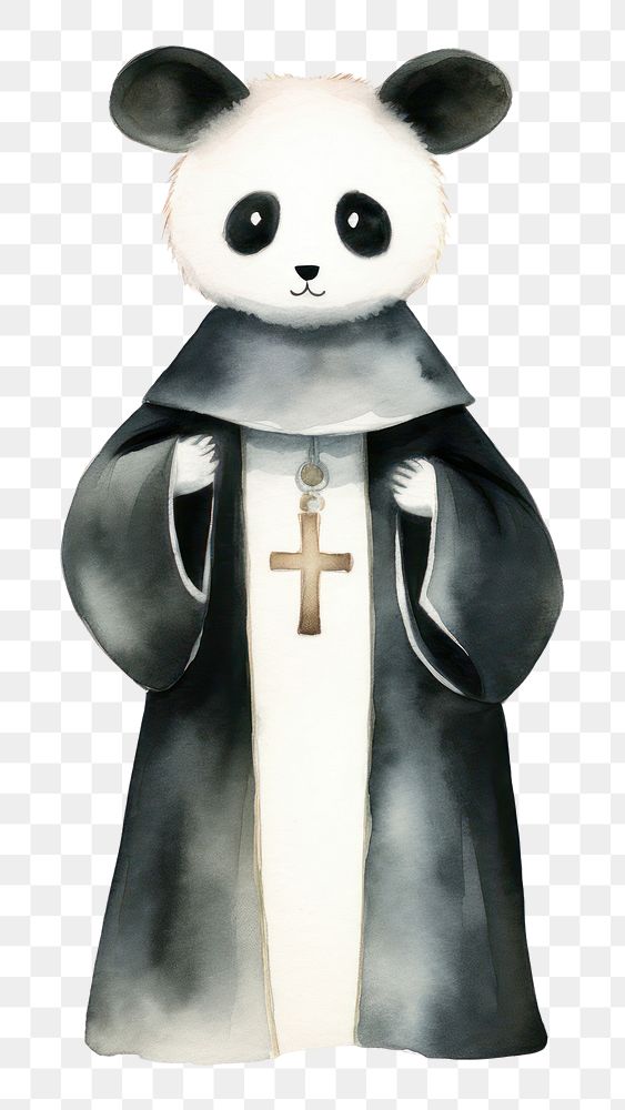 PNG Panda priest costume cartoon symbol cross. AI generated Image by rawpixel.