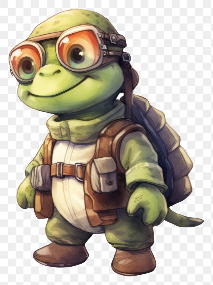 PNG Turtle pilot cartoon representation portrait. 