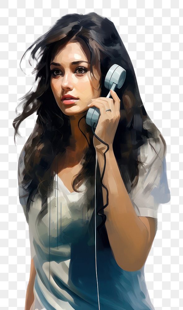 PNG Use a telephone portrait adult women. AI generated Image by rawpixel.