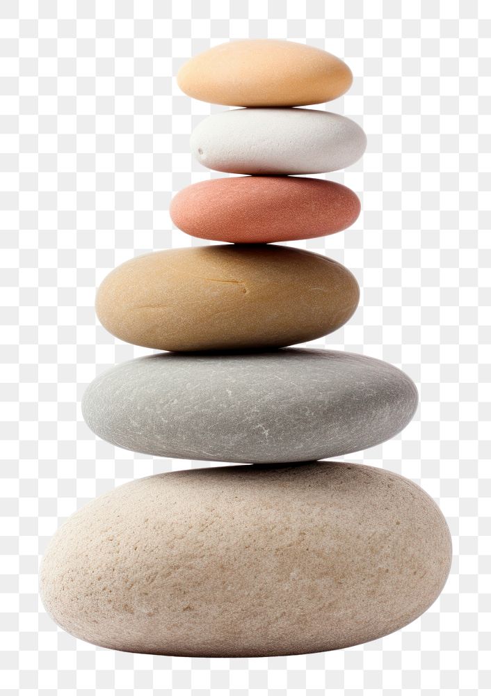 PNG Zen rocks balance pebble white background. AI generated Image by rawpixel.