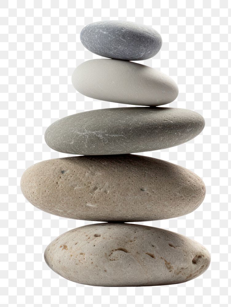 PNG Zen rocks balance pebble white background. AI generated Image by rawpixel.