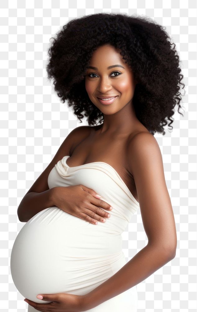 PNG Pregnant black woman portrait adult dress. 