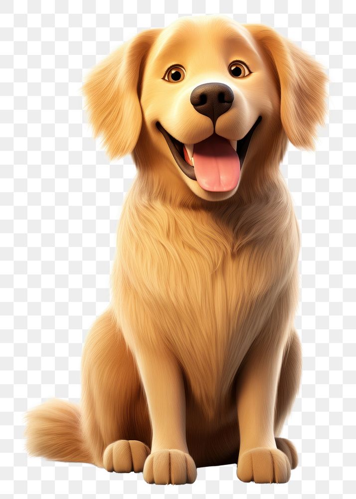 PNG Golden retriever cartoon mammal animal. AI generated Image by rawpixel.
