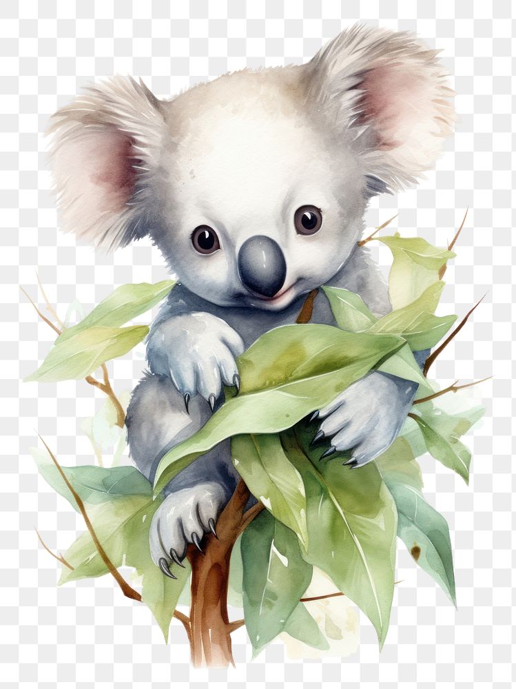 PNG Baby cute Koala koala drawing mammal. AI generated Image by rawpixel.