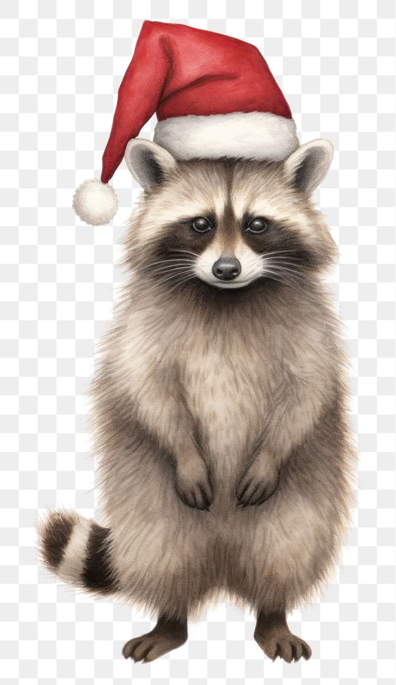 PNG Raccoon christmas drawing mammal