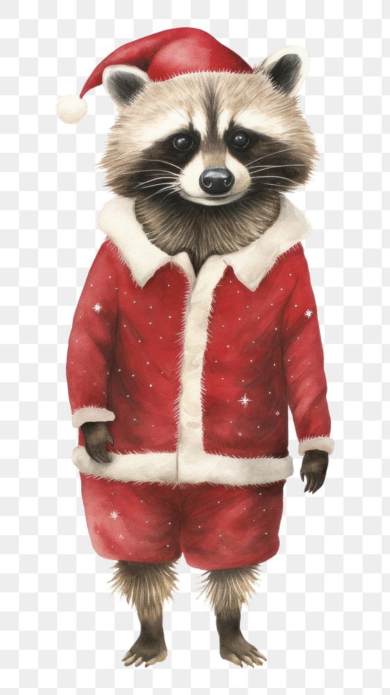 PNG Raccoon christmas drawing mammal. 