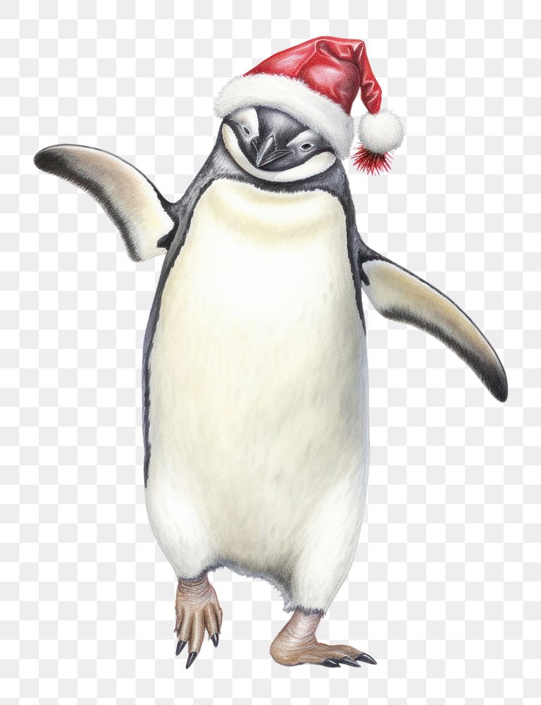 PNG Christmas penguin drawing animal bird. AI generated Image by rawpixel.