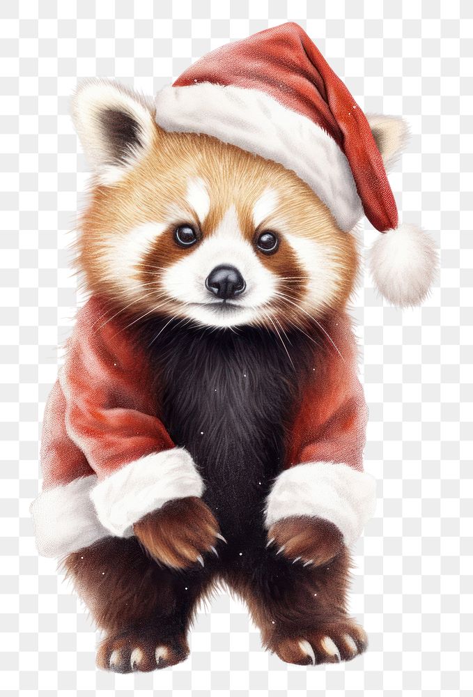 PNG Christmas day red panda costum mammal animal cute. AI generated Image by rawpixel.
