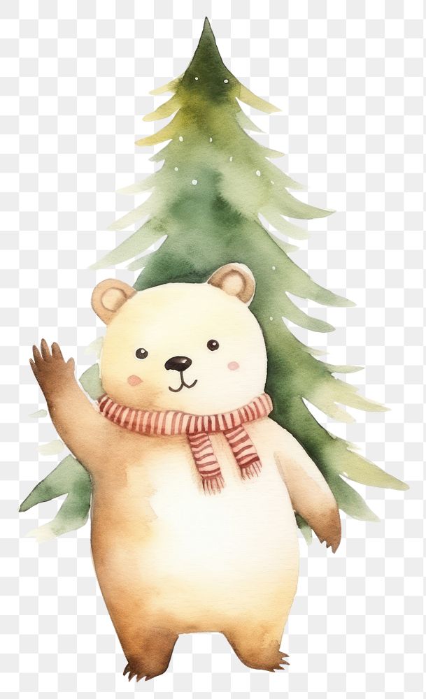 PNG Christmas animal cartoon mammal bear. AI generated Image by rawpixel.