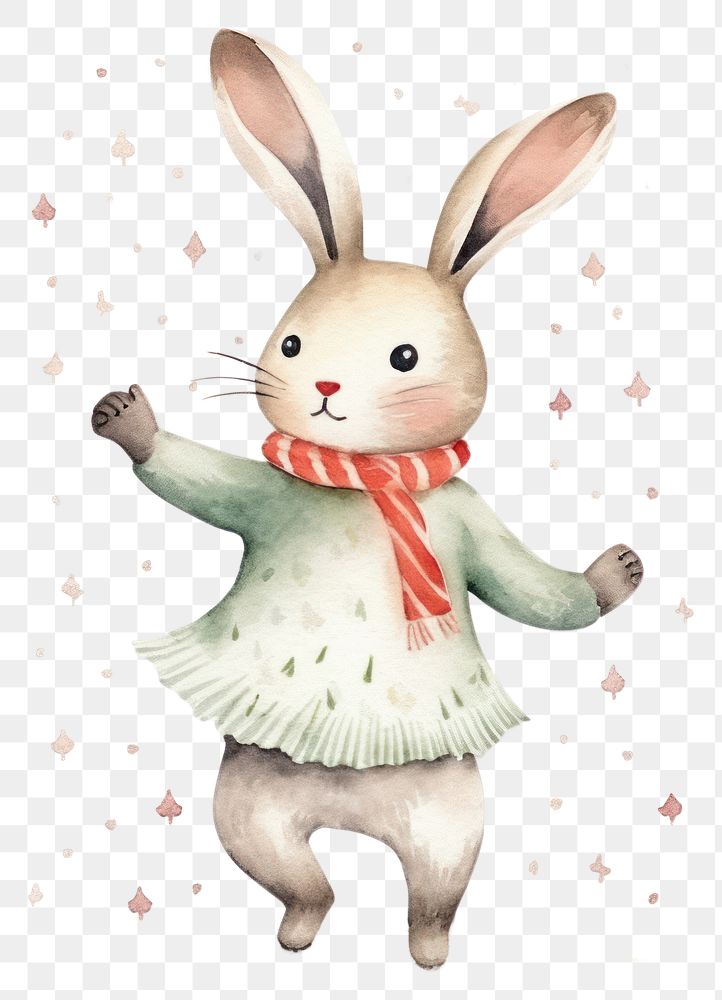 PNG Christmas rabbit cartoon mammal animal. AI generated Image by rawpixel.